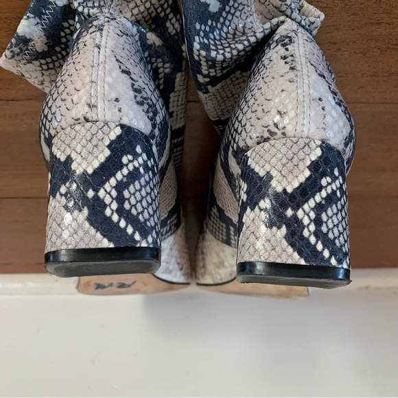 Stuart Weitzman Niki Snake Embossed Sock Booties - Picture 8 of 12